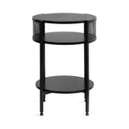 Table d'appoint ronde Urso en bois et métal, 16x15x25, noire, par Kate and Laurel