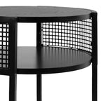 Table d'appoint ronde Urso en bois et métal, 16x15x25, noire, par Kate and Laurel