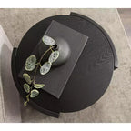 Table d'appoint ronde Urso en bois et métal, 16x15x25, noire, par Kate and Laurel