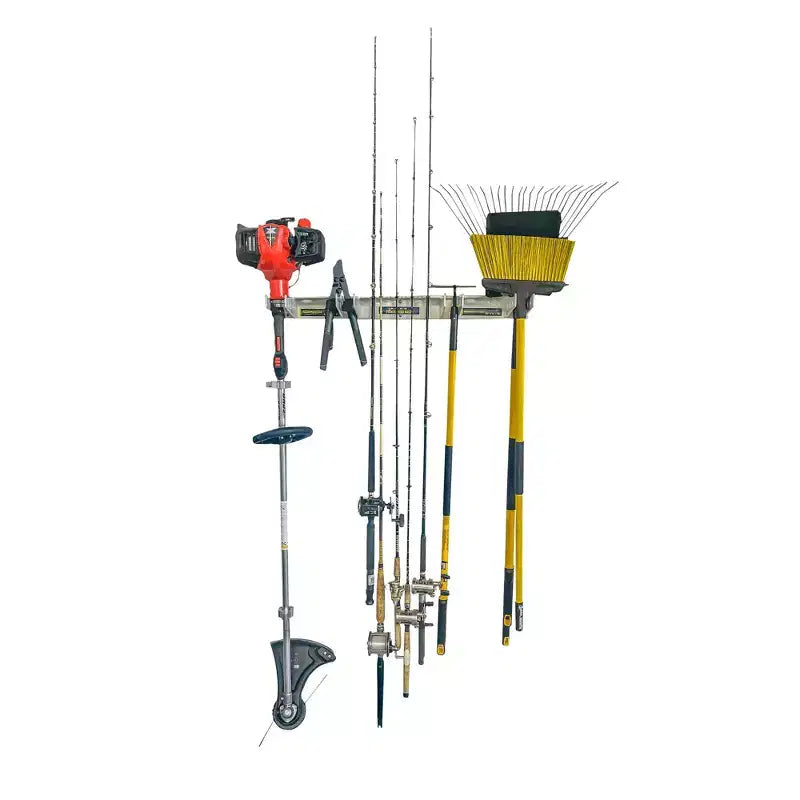 Organisateur de garage Piranha Green Touch pour outils à main, cannes à pêche et coupe-bordures
