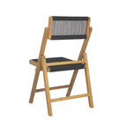 Chaise pliante JONATHAN Y Olivier en bois moderne style côtier avec dossier réglable et corde