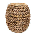 JONATHAN Y Sage 20.25 Rustic Bohemian Barrel-Style Abaca/Iron Handwoven Stool/End Table