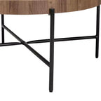 Table basse Baxton Studio Umar en bois avec finition noyer et métal noir, style industriel moderne