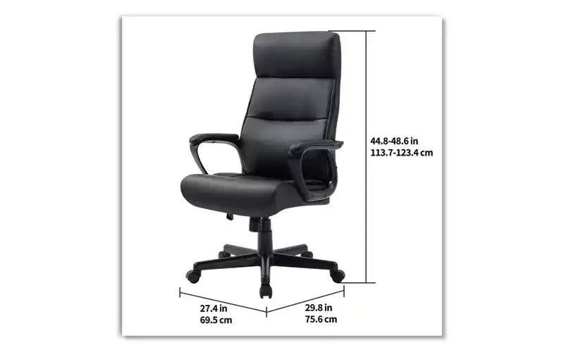 Alera Alera Oxnam Series Chaise de travail à dossier haut, supporte jusqu'à 125 kg, hauteur d'assise de 44,6 à 54,3 cm, assise/dossier noir, base noire
