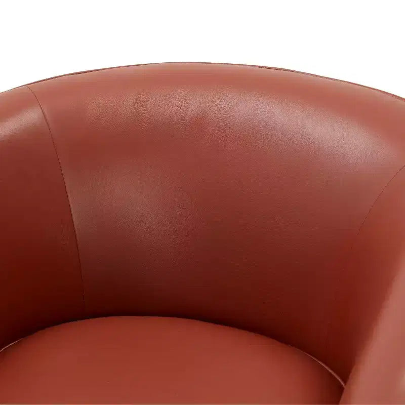 Fauteuil pivotant Comfort Pointe Taos en cuir pleine fleur avec piètement en bois