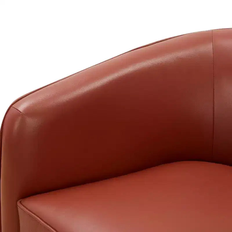 Fauteuil pivotant Comfort Pointe Taos en cuir pleine fleur avec piètement en bois