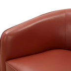 Fauteuil pivotant Comfort Pointe Taos en cuir pleine fleur avec piètement en bois