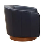 Fauteuil pivotant Comfort Pointe Taos en cuir pleine fleur avec piètement en bois
