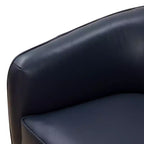 Fauteuil pivotant Comfort Pointe Taos en cuir pleine fleur avec piètement en bois