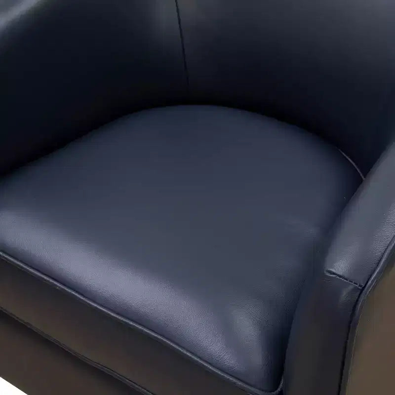Fauteuil pivotant Comfort Pointe Taos en cuir pleine fleur avec piètement en bois