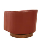 Fauteuil pivotant Comfort Pointe Taos en cuir pleine fleur avec piètement en bois