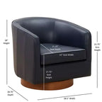 Fauteuil pivotant Comfort Pointe Taos en cuir pleine fleur avec piètement en bois