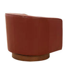 Fauteuil pivotant Comfort Pointe Taos en cuir pleine fleur avec piètement en bois