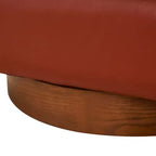 Fauteuil pivotant Comfort Pointe Taos en cuir pleine fleur avec piètement en bois