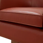 Fauteuil pivotant Comfort Pointe Taos en cuir pleine fleur avec piètement en bois