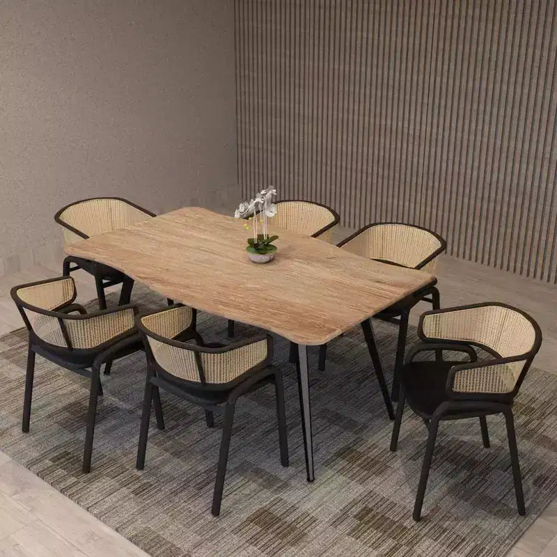 Chaise de salle à manger moderne Ervilla avec cadre noir par LeisureMod, design durable, assise confortable, parfaite pour la cuisine, la salle à manger, le bureau ou le salon