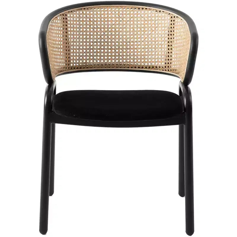 Chaise de salle à manger moderne Ervilla avec cadre noir par LeisureMod, design durable, assise confortable, parfaite pour la cuisine, la salle à manger, le bureau ou le salon