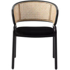 Chaise de salle à manger moderne Ervilla avec cadre noir par LeisureMod, design durable, assise confortable, parfaite pour la cuisine, la salle à manger, le bureau ou le salon
