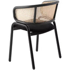 Chaise de salle à manger moderne Ervilla avec cadre noir par LeisureMod, design durable, assise confortable, parfaite pour la cuisine, la salle à manger, le bureau ou le salon