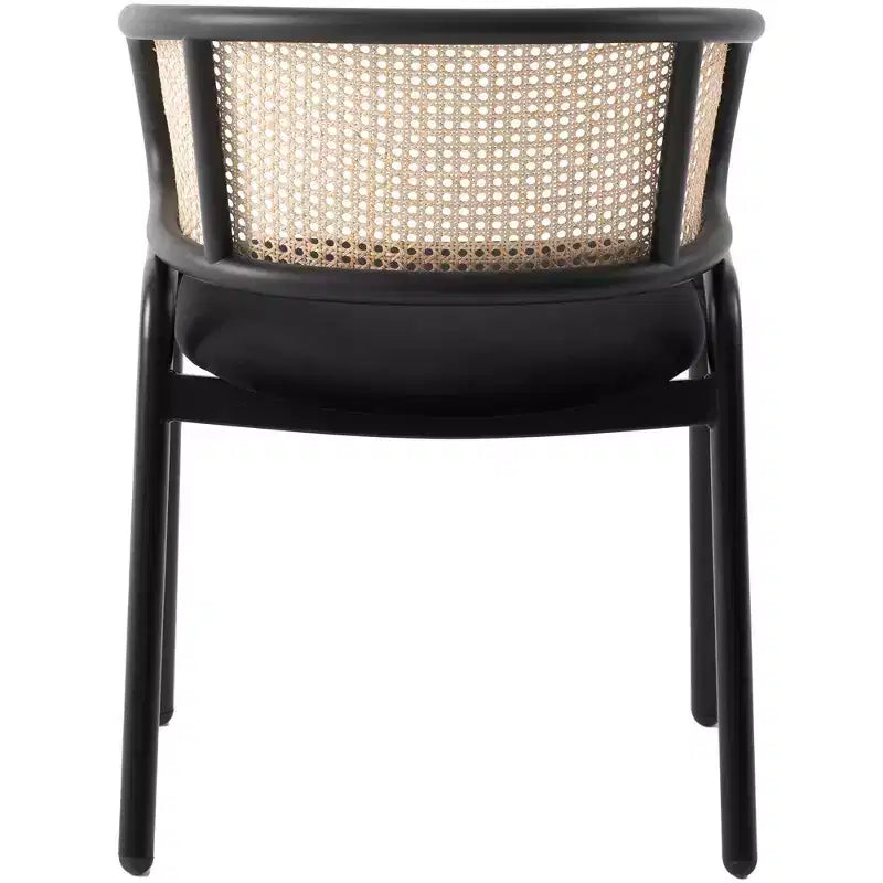 Chaise de salle à manger moderne Ervilla avec cadre noir par LeisureMod, design durable, assise confortable, parfaite pour la cuisine, la salle à manger, le bureau ou le salon