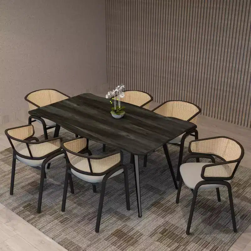 Chaise de salle à manger moderne Ervilla avec cadre noir par LeisureMod, design durable, assise confortable, parfaite pour la cuisine, la salle à manger, le bureau ou le salon