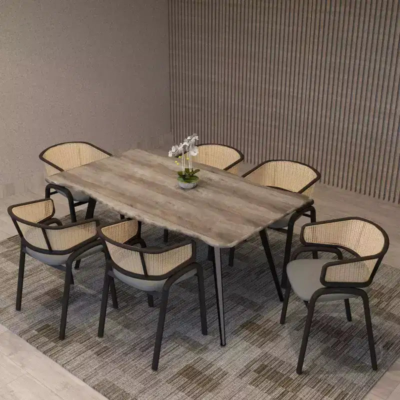 Chaise de salle à manger moderne Ervilla avec cadre noir par LeisureMod, design durable, assise confortable, parfaite pour la cuisine, la salle à manger, le bureau ou le salon