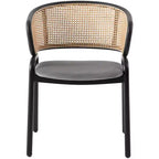 Chaise de salle à manger moderne Ervilla avec cadre noir par LeisureMod, design durable, assise confortable, parfaite pour la cuisine, la salle à manger, le bureau ou le salon
