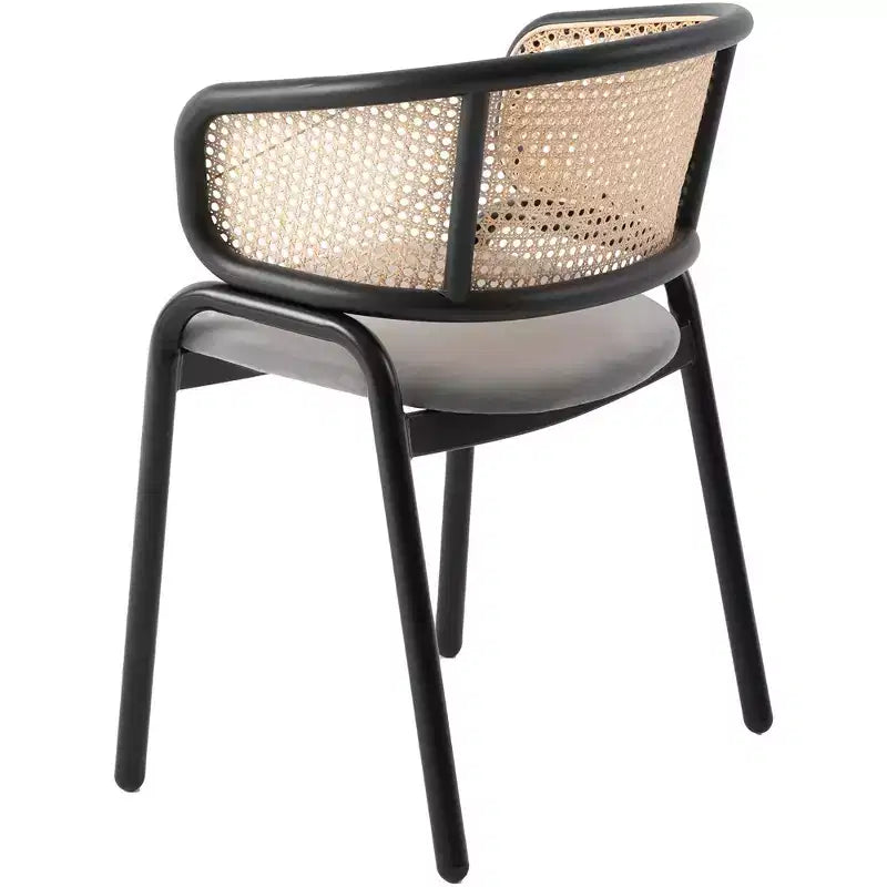 Chaise de salle à manger moderne Ervilla avec cadre noir par LeisureMod, design durable, assise confortable, parfaite pour la cuisine, la salle à manger, le bureau ou le salon