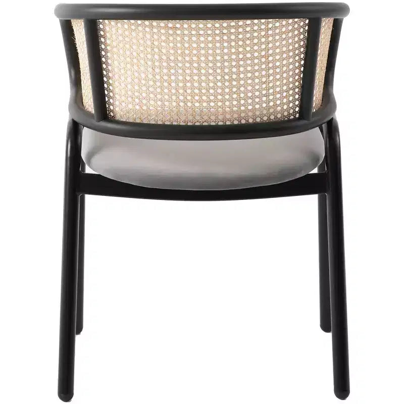 Chaise de salle à manger moderne Ervilla avec cadre noir par LeisureMod, design durable, assise confortable, parfaite pour la cuisine, la salle à manger, le bureau ou le salon