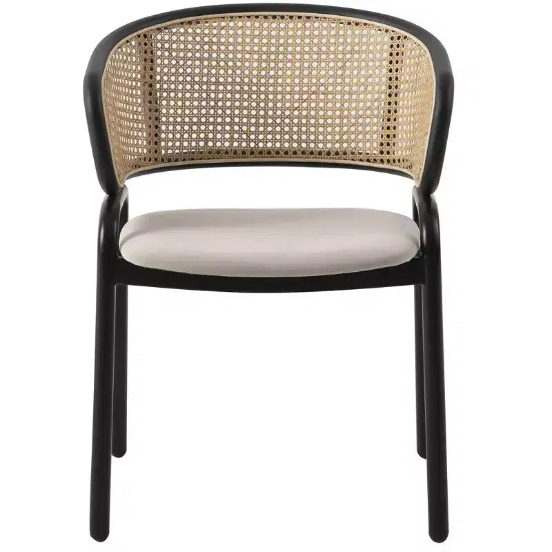 Chaise de salle à manger moderne Ervilla avec cadre noir par LeisureMod, design durable, assise confortable, parfaite pour la cuisine, la salle à manger, le bureau ou le salon