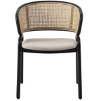 Chaise de salle à manger moderne Ervilla avec cadre noir par LeisureMod, design durable, assise confortable, parfaite pour la cuisine, la salle à manger, le bureau ou le salon