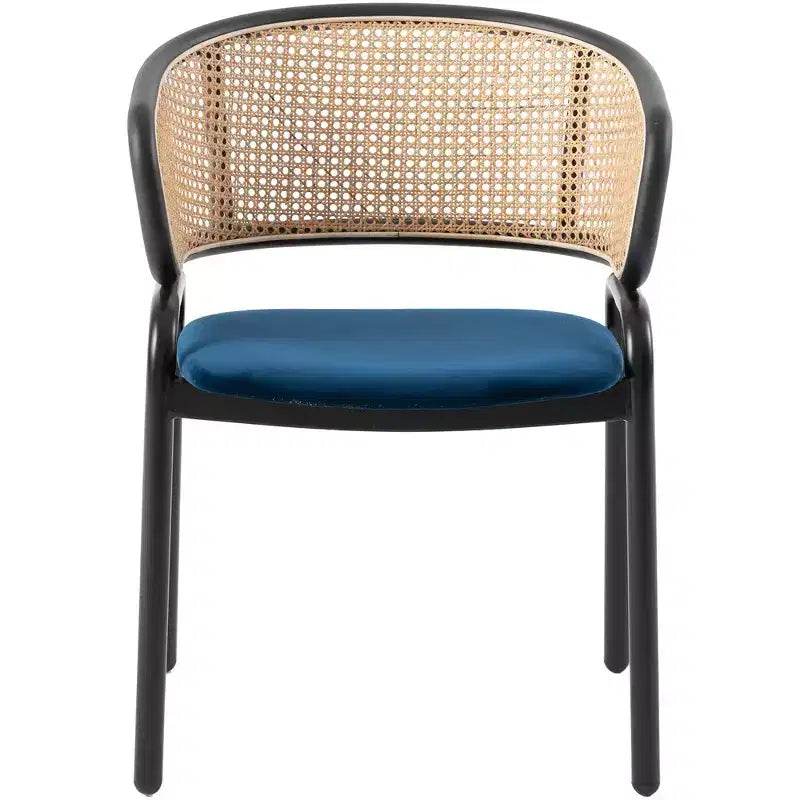 Chaise de salle à manger moderne Ervilla avec cadre noir par LeisureMod, design durable, assise confortable, parfaite pour la cuisine, la salle à manger, le bureau ou le salon
