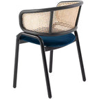 Chaise de salle à manger moderne Ervilla avec cadre noir par LeisureMod, design durable, assise confortable, parfaite pour la cuisine, la salle à manger, le bureau ou le salon