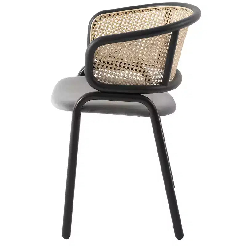 Chaise de salle à manger moderne Ervilla avec cadre noir par LeisureMod, design durable, assise confortable, parfaite pour la cuisine, la salle à manger, le bureau ou le salon