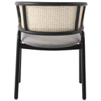 Chaise de salle à manger moderne Ervilla avec cadre noir par LeisureMod, design durable, assise confortable, parfaite pour la cuisine, la salle à manger, le bureau ou le salon