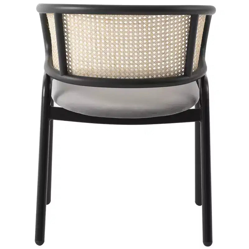Chaise de salle à manger moderne Ervilla avec cadre noir par LeisureMod, design durable, assise confortable, parfaite pour la cuisine, la salle à manger, le bureau ou le salon