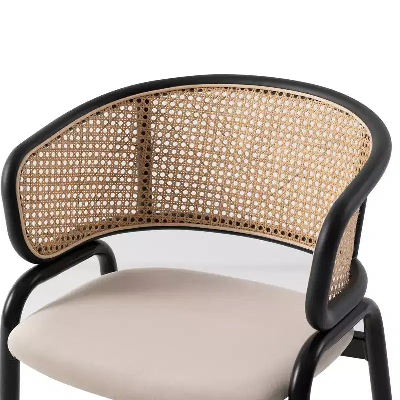 Chaise de salle à manger moderne Ervilla avec cadre noir par LeisureMod, design durable, assise confortable, parfaite pour la cuisine, la salle à manger, le bureau ou le salon