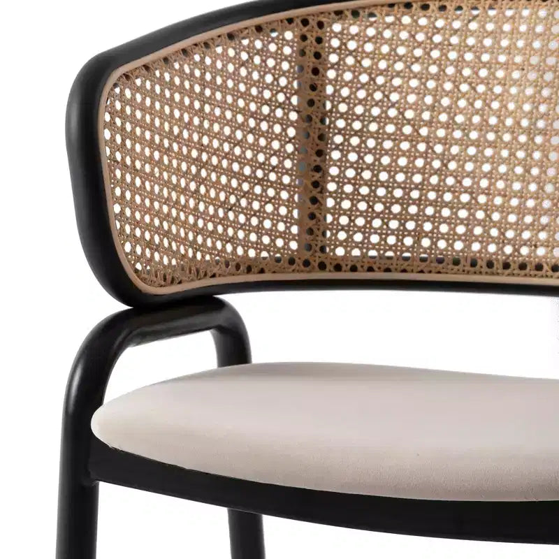 Chaise de salle à manger moderne Ervilla avec cadre noir par LeisureMod, design durable, assise confortable, parfaite pour la cuisine, la salle à manger, le bureau ou le salon
