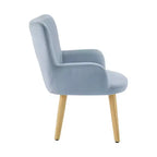 Fauteuil d'appoint rembourré pour enfants Ren Home Astrid avec pieds en pin, velours bleu glacier