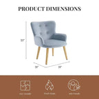 Fauteuil d'appoint rembourré pour enfants Ren Home Astrid avec pieds en pin, velours bleu glacier