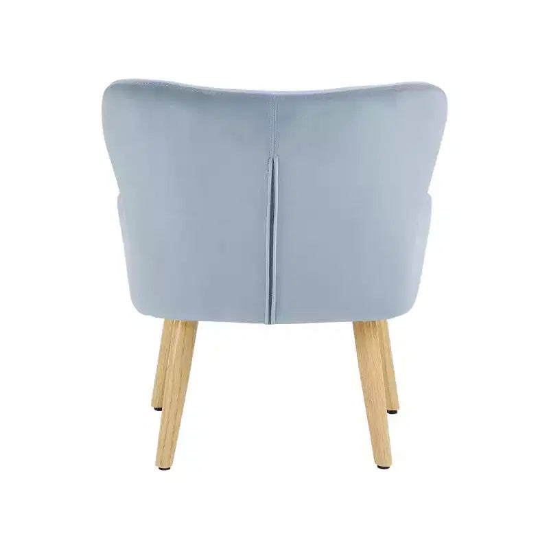 Fauteuil d'appoint rembourré pour enfants Ren Home Astrid avec pieds en pin, velours bleu glacier