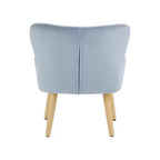 Fauteuil d'appoint rembourré pour enfants Ren Home Astrid avec pieds en pin, velours bleu glacier