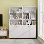 Costway Étagère sur Pied à 5 Niveaux de 168 cm, Meuble de Rangement à 2 Portes, Présentoir de Bibliothèque pour Maison