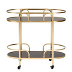 Baxton Studio Leighton Chariot de Bar Contemporain Glam et Luxe à 2 Niveaux en Métal Doré et Verre Trempé