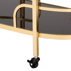 Baxton Studio Leighton Chariot de Bar Contemporain Glam et Luxe à 2 Niveaux en Métal Doré et Verre Trempé