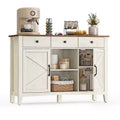 VASAGLE Farmhouse Buffet Cabinet with Detachable Wine Rack, Sideboard Cabinet with Adjustable Shelves