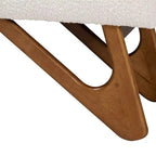 Banc Baxton Studio Rika en tissu bouclé crème et bois finition noyer marron style Japandi