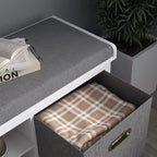 Banc à chaussures HOMCOM avec coussin, banc de rangement d'entrée avec siège rembourré, 2 tiroirs et étagère réglable pour couloir, salon, chambre, blanc