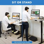 Mount-It! Bureau électrique assis-debout avec plateau de 48, blanc et noir