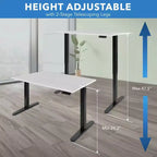 Mount-It! Bureau électrique assis-debout avec plateau de 48, blanc et noir